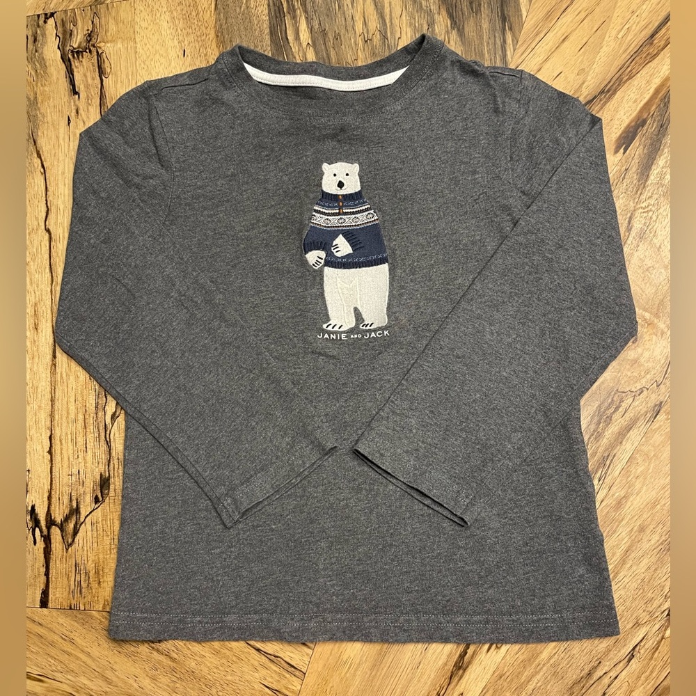 Janie & Jack Toddler Grey Long Sleeve Size 6